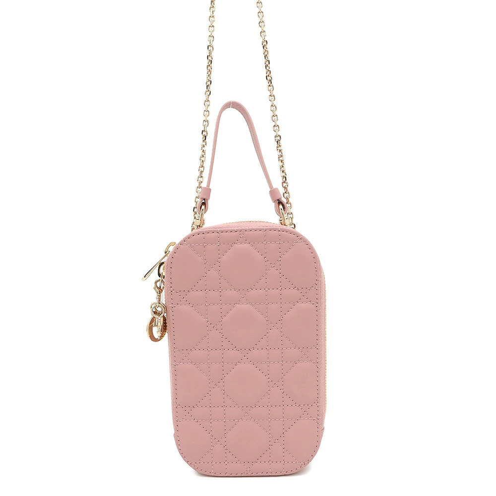 Christian Dior Smartphone Crossbody Lady Phone Cannage Lambskin
